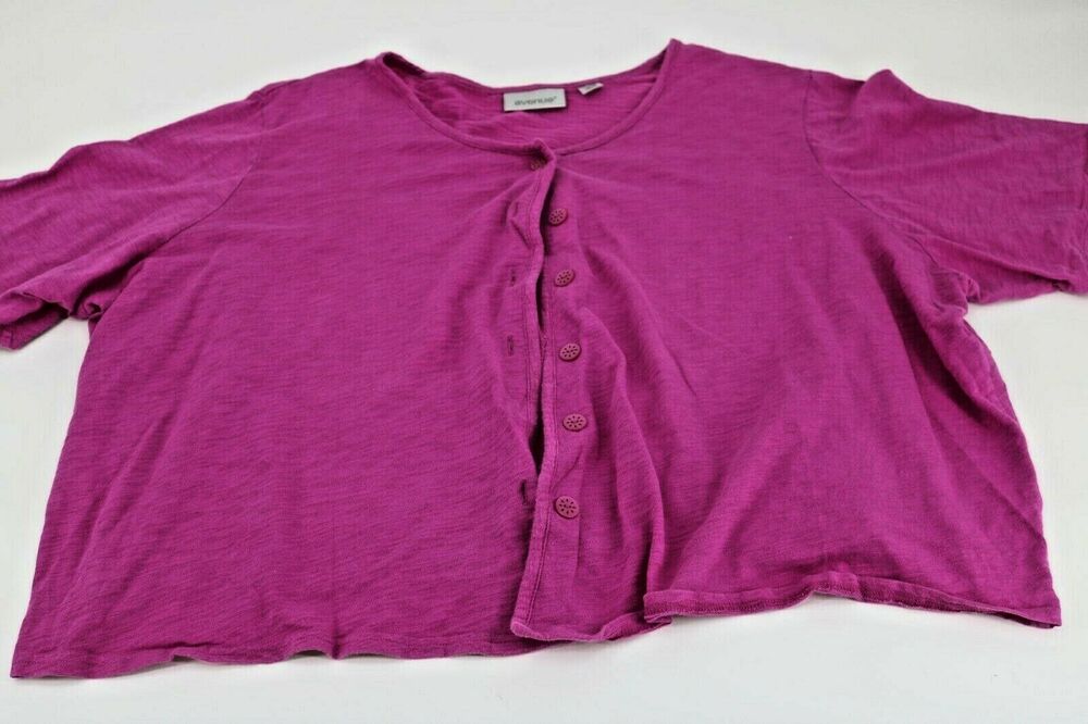 Avenue Women Magenta Pink Button Front Shirt Career Business Women's Size 26/28